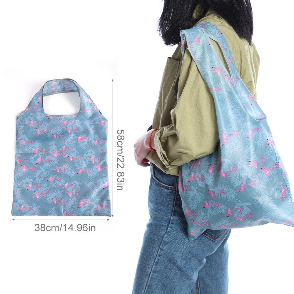 Foldable Shopping Storage Bags for Groceries Recyclable Grocery Tote Pouch Eco-Friendly Heavy Duty Washable Shopping Bag