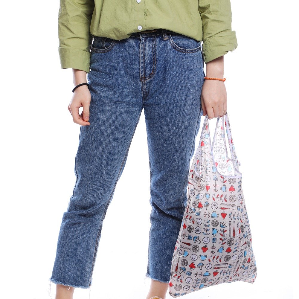 Foldable Shopping Storage Bags for Groceries Recyclable Grocery Tote Pouch Eco-Friendly Heavy Duty Washable Shopping Bag