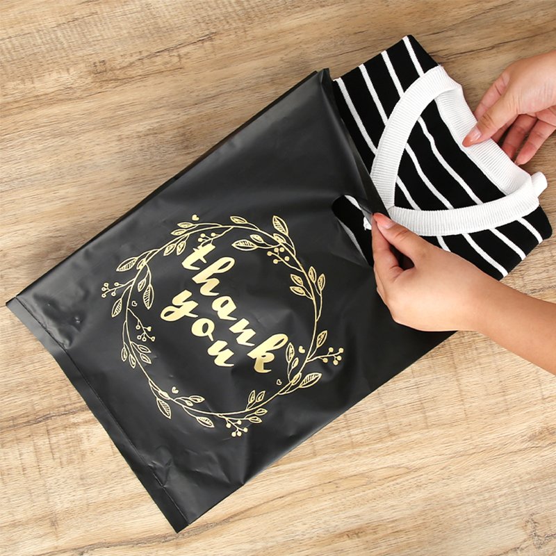 Instock Shop Grocery Boutique Packaging Clothing Shoes Gifts Packing Printing Plastic Shopping Bag With Handle