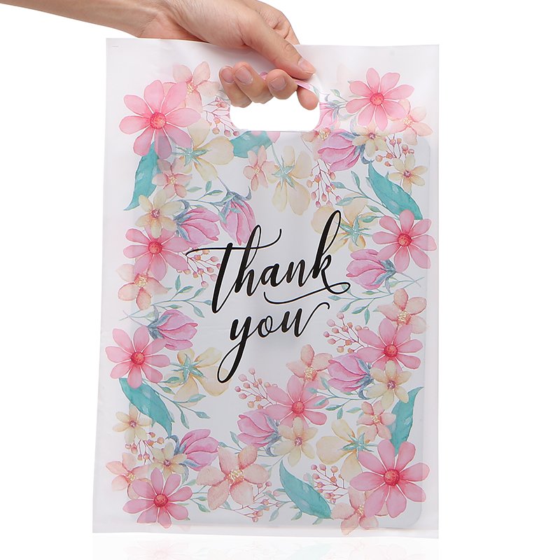 Instock Shop Grocery Boutique Packaging Clothing Shoes Gifts Packing Printing Plastic Shopping Bag With Handle