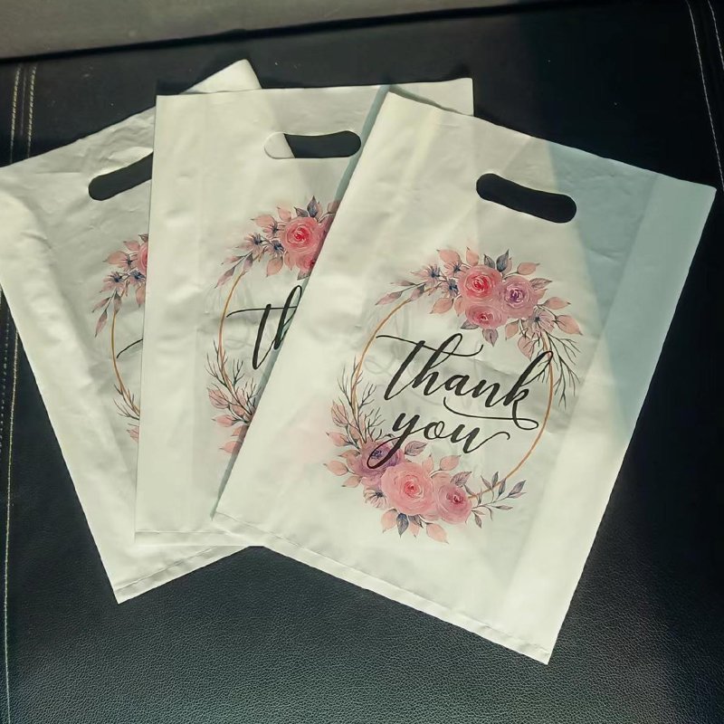 Instock Shop Grocery Boutique Packaging Clothing Shoes Gifts Packing Printing Plastic Shopping Bag With Handle