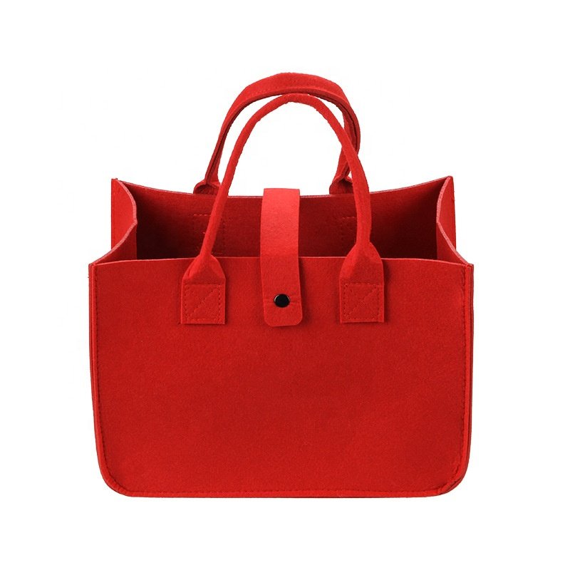 Cheap Fashion Shoulder Hand Felt Shopping Tote Bag With Leather Handle