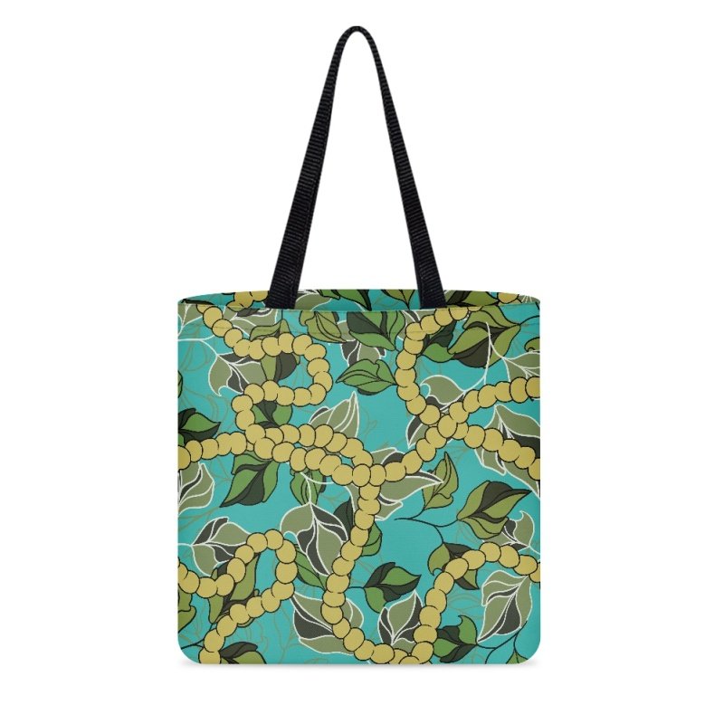 Dropship POD Double-sided Printing Shopping Bag Hawaiian Kukui Nut Tree Handbag for Women