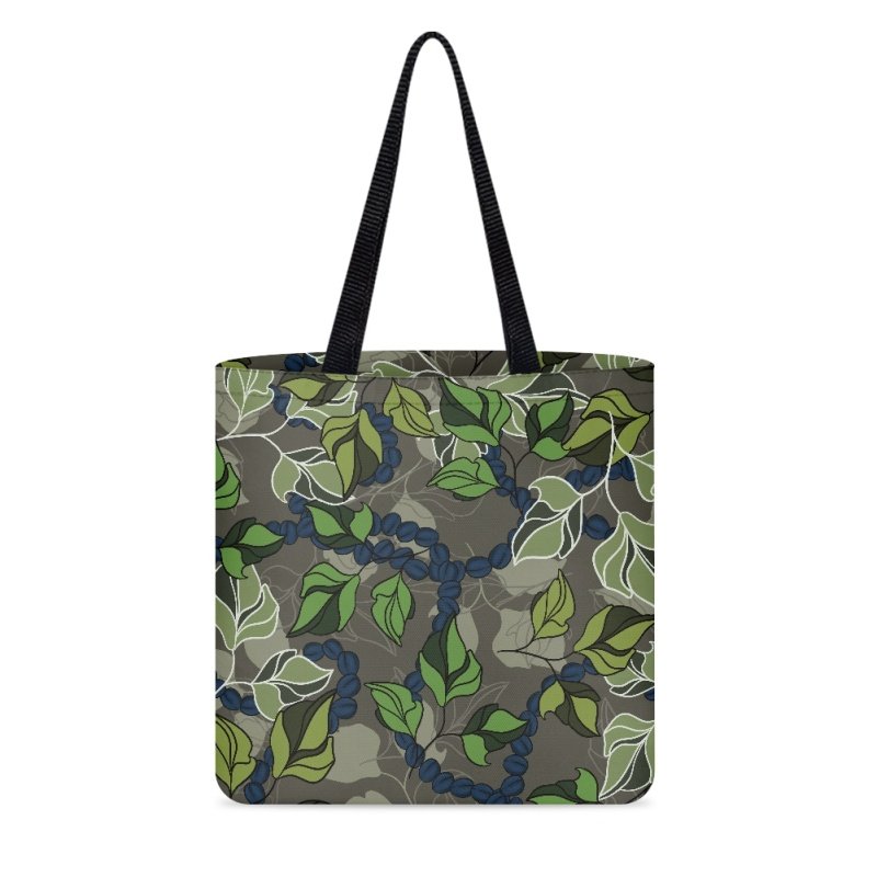 Dropship POD Double-sided Printing Shopping Bag Hawaiian Kukui Nut Tree Handbag for Women