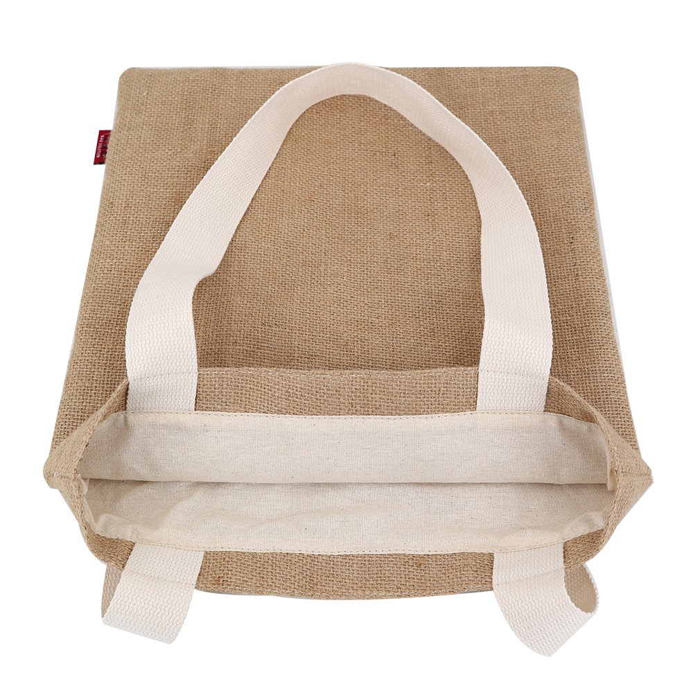 Customizable Natural Hemp Jute Tote Shopping Bag Eco Sustainable Burlap Hessian Carry Beach Bags with Logo Printed Custom