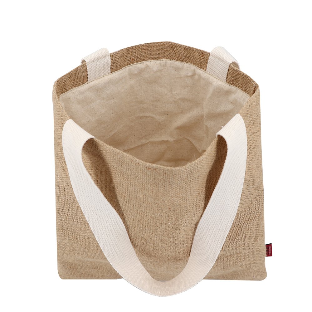 Customizable Natural Hemp Jute Tote Shopping Bag Eco Sustainable Burlap Hessian Carry Beach Bags with Logo Printed Custom