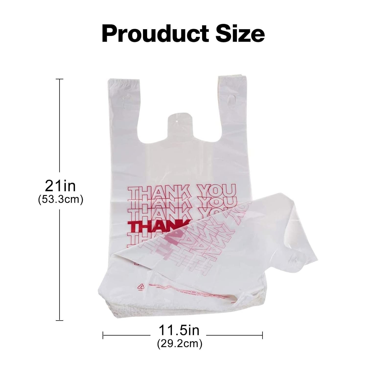 Custom Logo Hdpe Thank You T Shirt Bags Retail Plastic Supermarket Grocery Shopping Bag T-Shirt Vest Bags