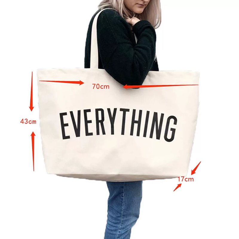Customized Color Size Women Canvas Shopping Bags High Quality Shopping Canvas Tote Bag With Print Logo