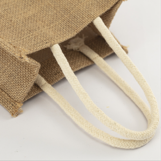 Holiday Wholesale Eco Friendly PE Lamination Burlap Grocery Foldable Reusable Tote Shopping Bags Jute Bag