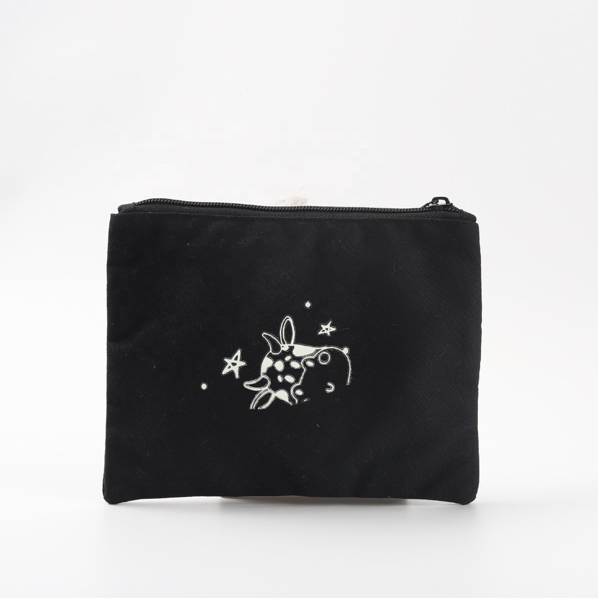 Recyclable Custom Logo Cotton Canvas Zipper Portable Lipstick Cosmetic Bags Canvas Makeup Cosmetic Pouch