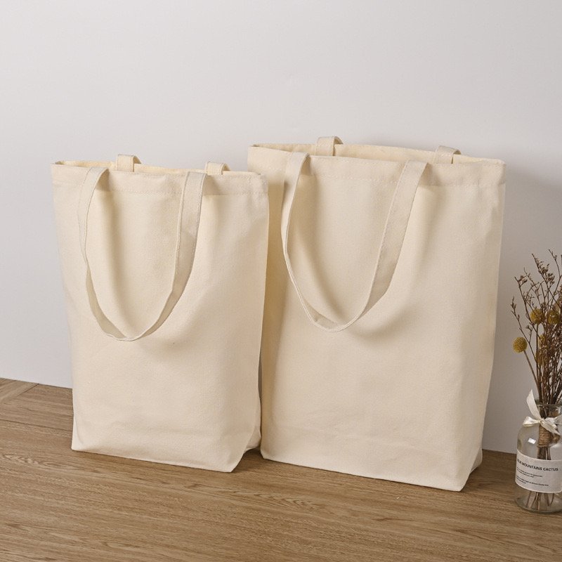 Fashion Eco Friendly Cheap Reusable Custom Logo Plain White Organic Cotton Canvas Tote Bag for Shopping
