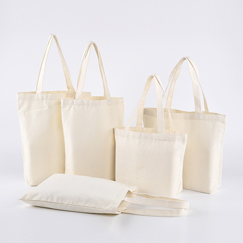Fashion Eco Friendly Cheap Reusable Custom Logo Plain White Organic Cotton Canvas Tote Bag for Shopping