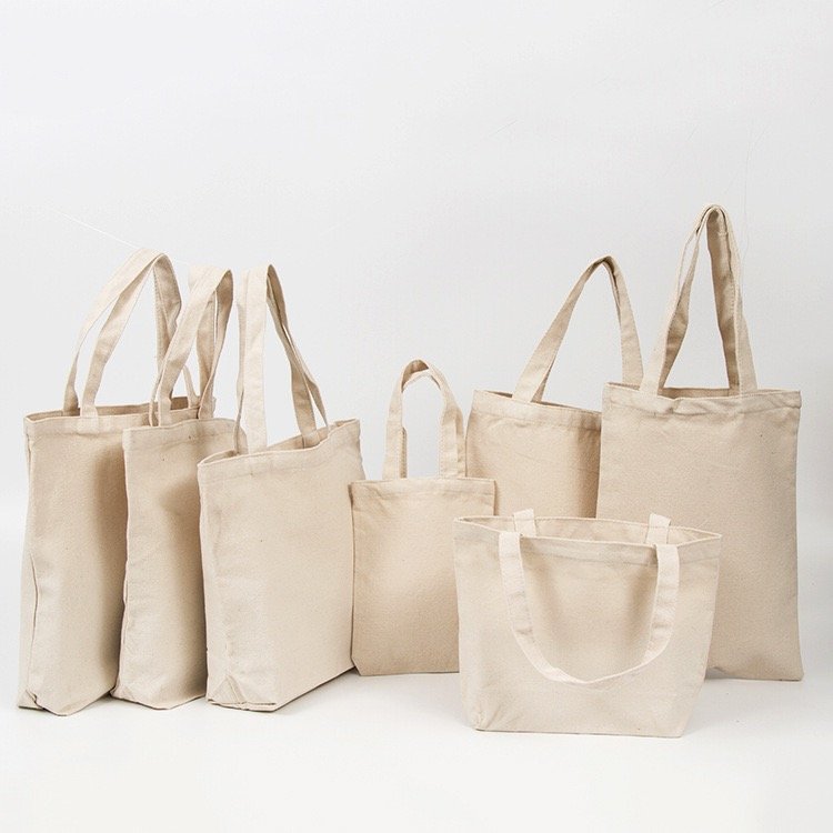 Fashion Eco Friendly Cheap Reusable Custom Logo Plain White Organic Cotton Canvas Tote Bag for Shopping