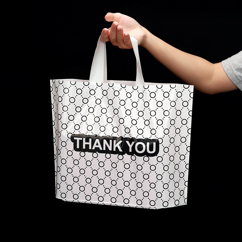 Custom Printed Logo Design Soft Lope Clothes Plastic Shopping Bags with Handle