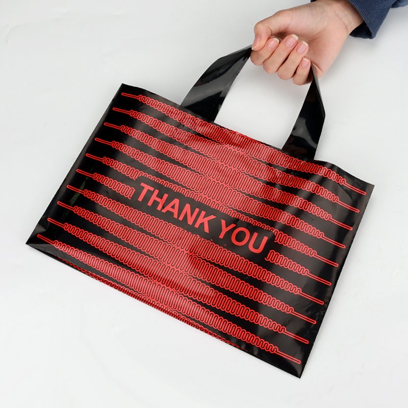 Custom Printed Logo Design Soft Lope Clothes Plastic Shopping Bags with Handle