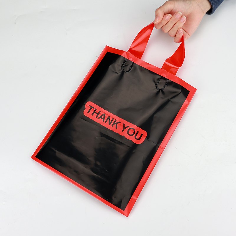Custom Printed Logo Design Soft Lope Clothes Plastic Shopping Bags with Handle