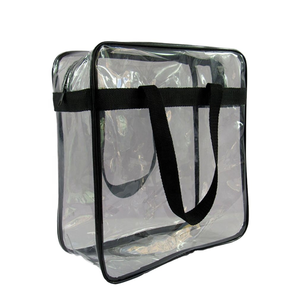 Fashion waterproof zipper cosmetic transparent custom shop printed pouches pvc jelly bag