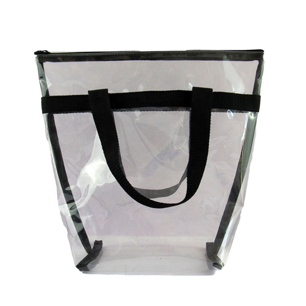 Fashion waterproof zipper cosmetic transparent custom shop printed pouches pvc jelly bag