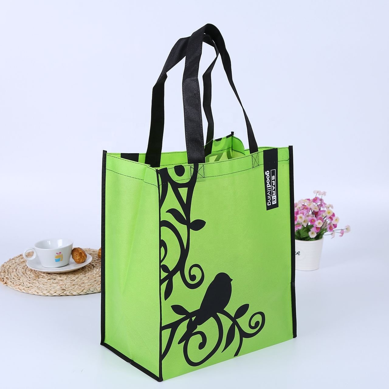 Fashionable recycled non woven Tote Bag PP laminated non woven carry bag non woven shopping bags with logo