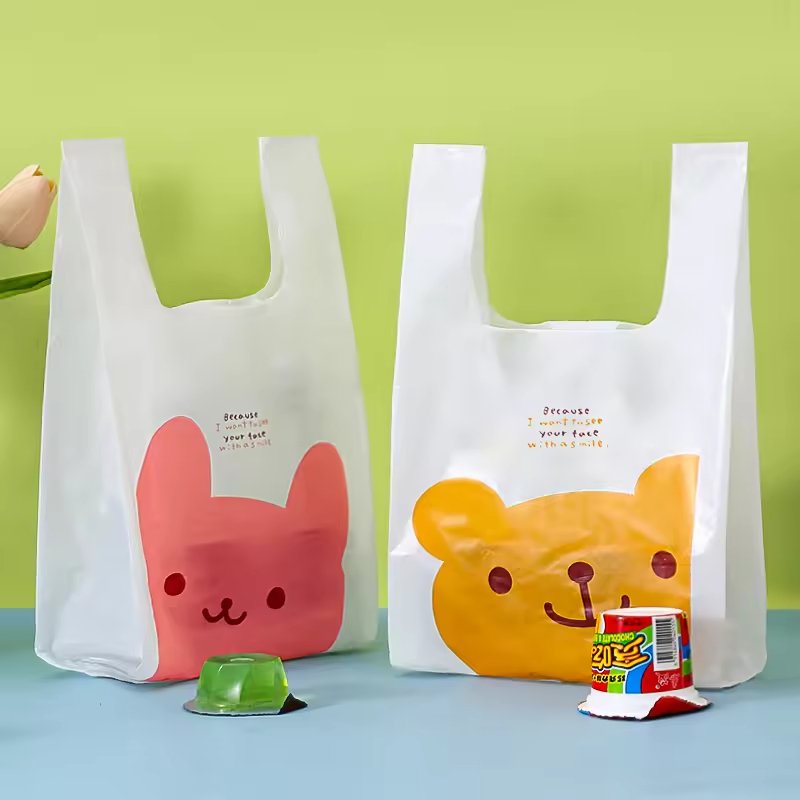 Plastic T-shirt Grocery For Supermarket custom Shopping Bag with Logo