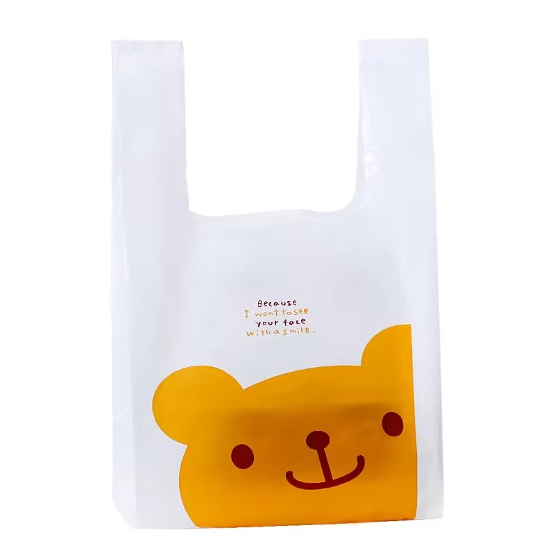 Plastic T-shirt Grocery For Supermarket custom Shopping Bag with Logo