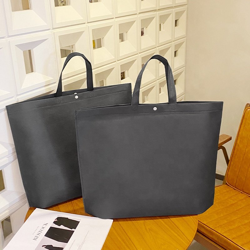 Promotional Reusable Recycle Black Gold Silver Non-Woven Shopping Bag Supermarket Non Woven Tote Bags With Custom Printed Logo