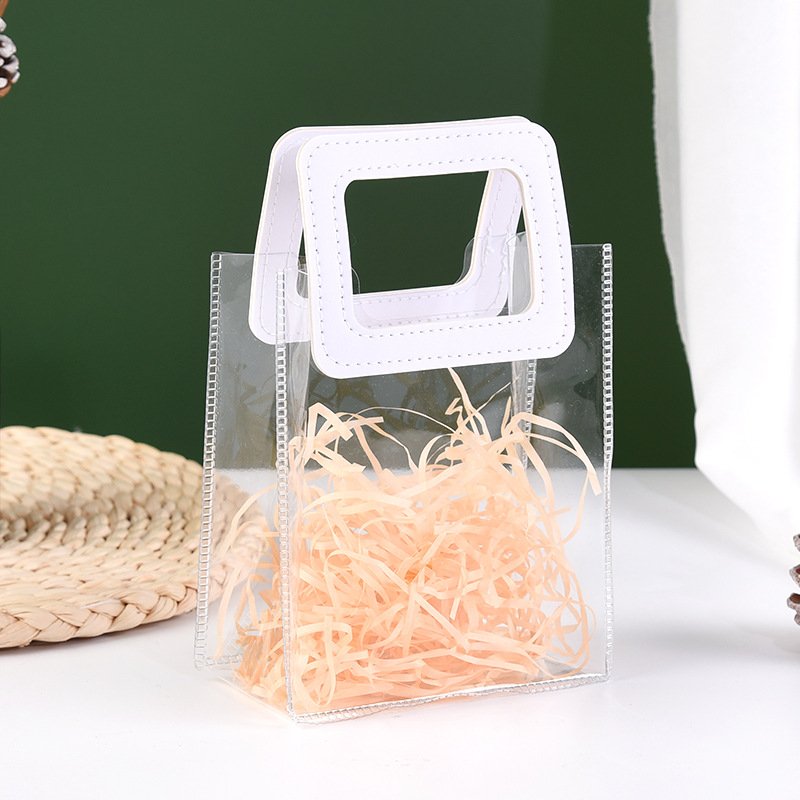 Custom Printed Mini Moq Clear Transparent Pvc Eva Tpu Tote Bag Shopping Bag Clear Pvc Shoulder Shopping Bag
