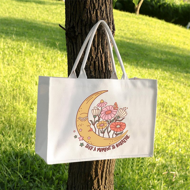 Custom Print Logo Cheap Reusable Shopping Bags Plain White Blank Cotton Canvas Tote Bag Large Amount Of Stock