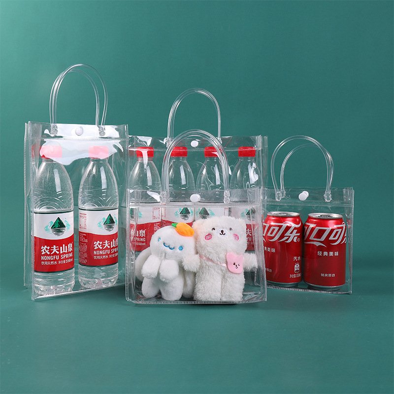Clear Transparent Pvc Shopping Bags Packing Bag For Gift And Promotional With Handle