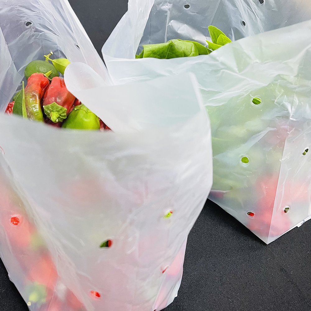 Eco Friendly 100% Compostable Bags Salad Vegetable Bags Shopping Bags Logo Accept Customized