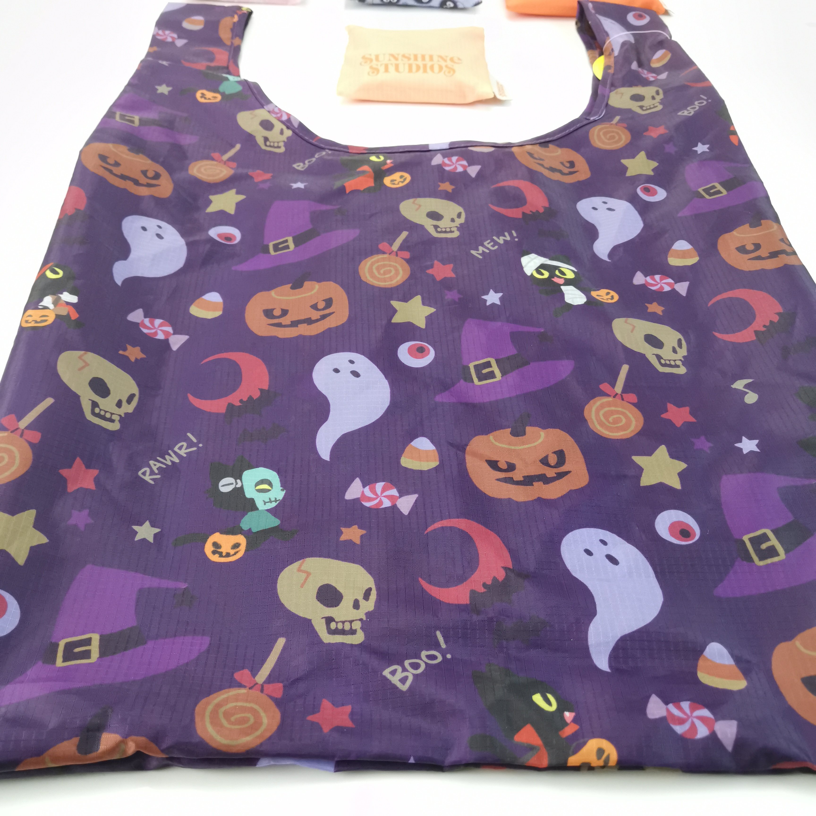 Wholesale Grocery Eco-friendly Pouch Foldable Ripstop Nylon Bags Reusable Folding Polyester Shopping Bag