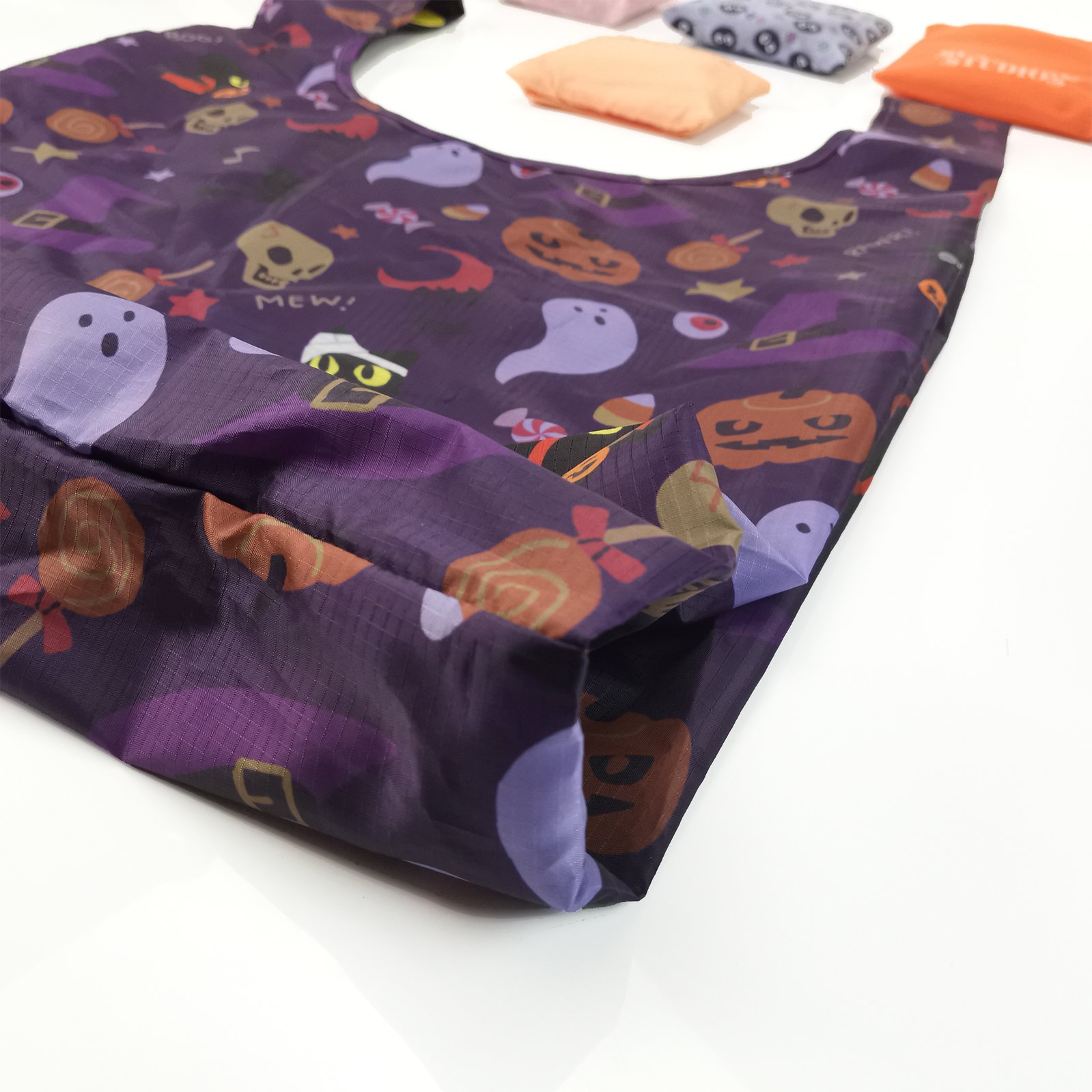 Wholesale Grocery Eco-friendly Pouch Foldable Ripstop Nylon Bags Reusable Folding Polyester Shopping Bag