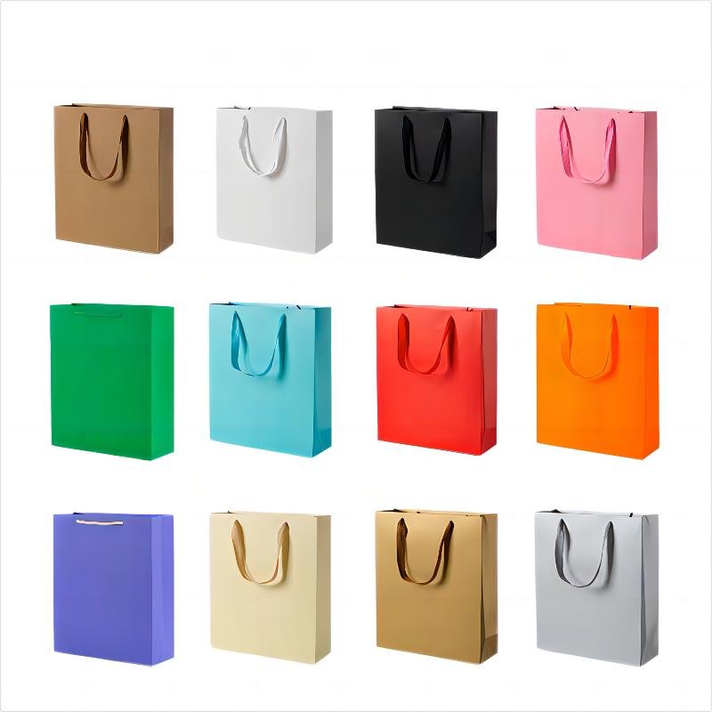 Custom Logo Printed Luxury High End White Paper Jewelry Clothing Packaging Gift Shopping Bag