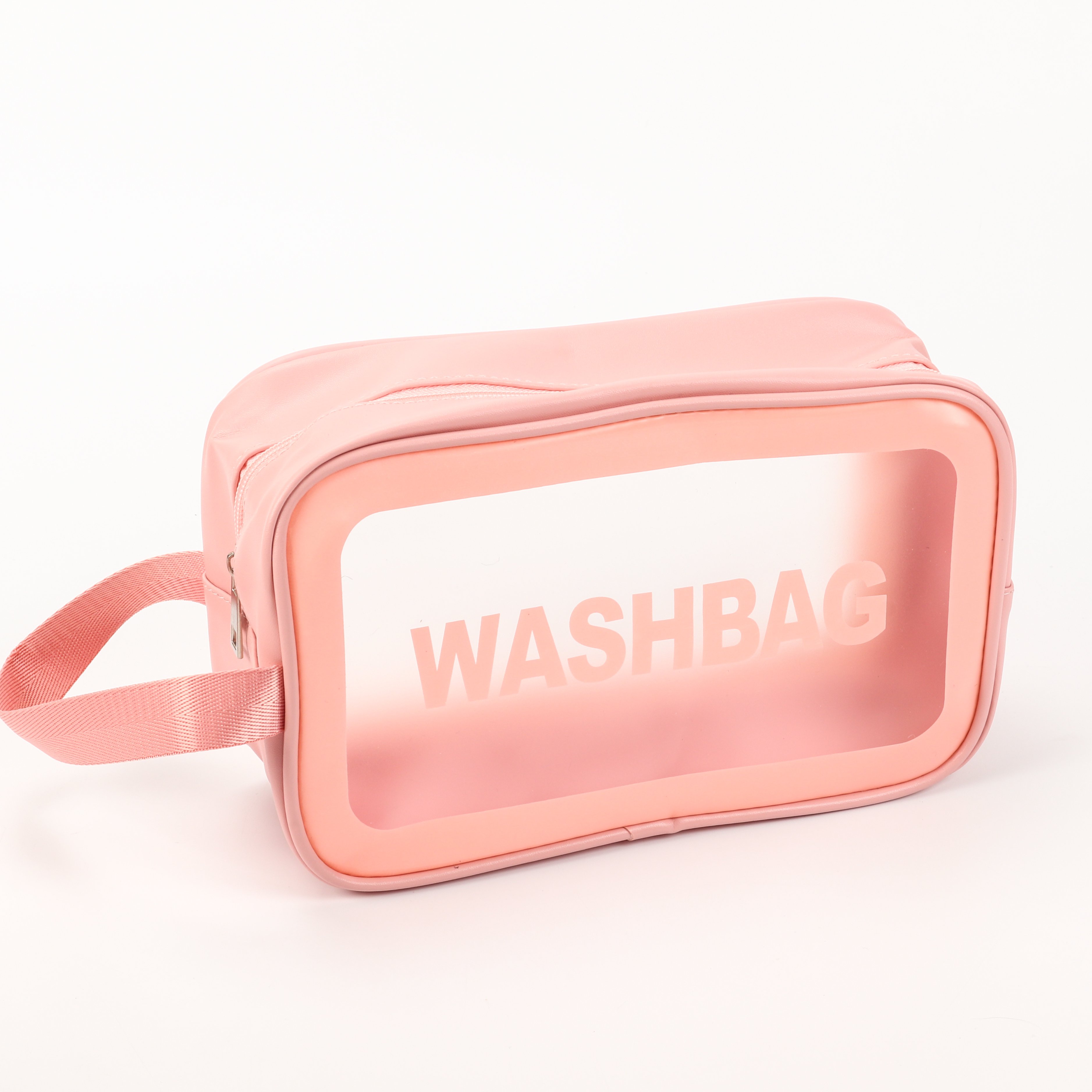 Custom Logo Cheap Manufacturer Zipper Pink Women Toiletry Cosmetic Travel Storage Clear Zipper Pvc Bag