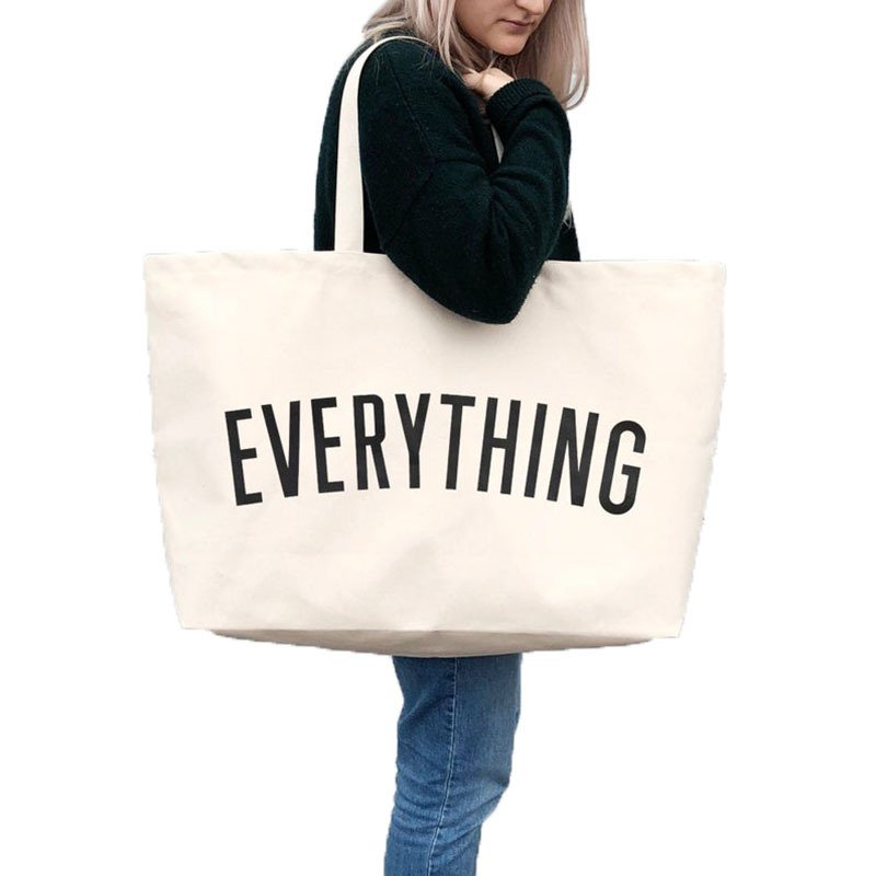 Everything Really Big Bag Reusable Eco-friendly Maxi Tote Weekend Travel Bag Giant Grocery Canvas Oversized Shopping Bag