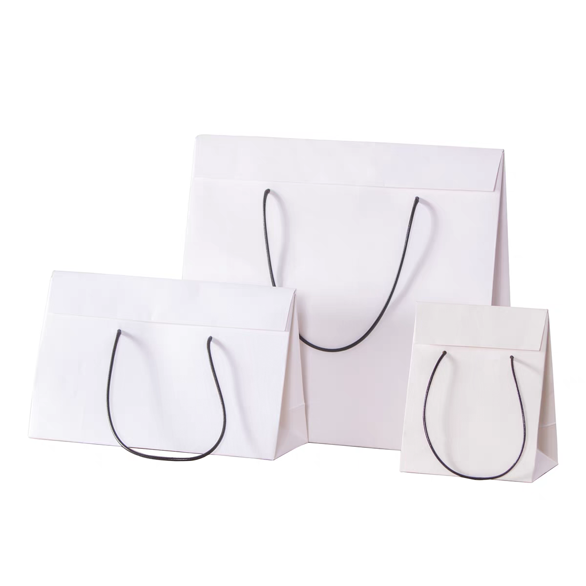 Promotional Luxury Custom White Clothing Shopping Bag with Handle Kraft Paper Printed Gift for Jewelry-Recycled Materials