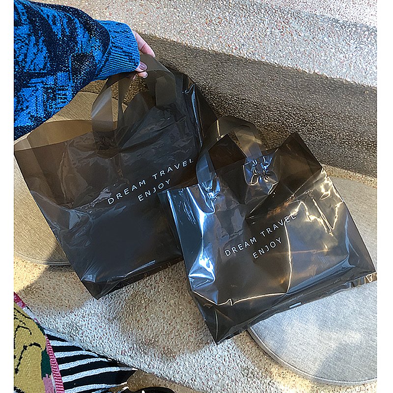 Custom eco friendly reusable boutique pvc bags clear T-shirt clothes thick plastic packaging polythene shopping bag with logo