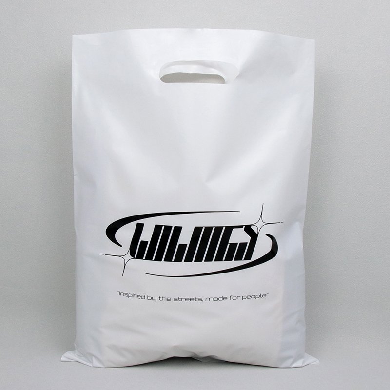 Custom Brand Printing Clothing Shopping Packaging Cheap Plastic Die Cut Shopping Bag With Handle