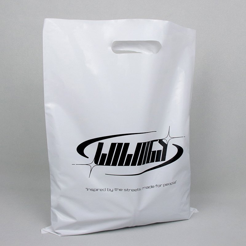 Custom Brand Printing Clothing Shopping Packaging Cheap Plastic Die Cut Shopping Bag With Handle