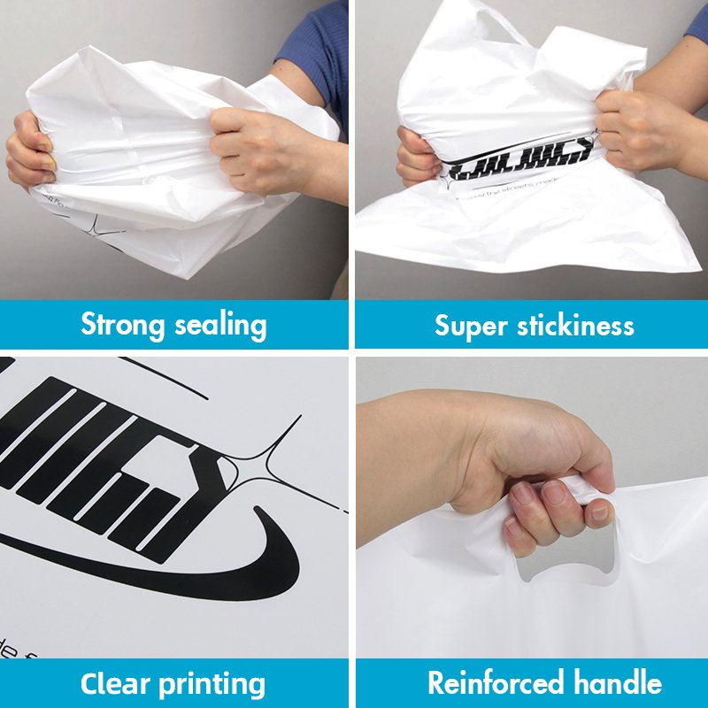 Custom Brand Printing Clothing Shopping Packaging Cheap Plastic Die Cut Shopping Bag With Handle