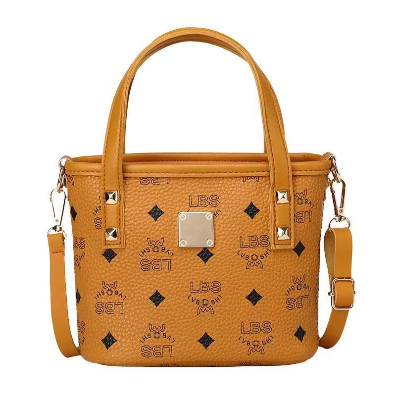 Hot Sale Women Small Bucket Bag Cheap Wholesale Handbags Ladies Shoulder Bags Causal Tote Bag PU Polyester Single Lady Purse