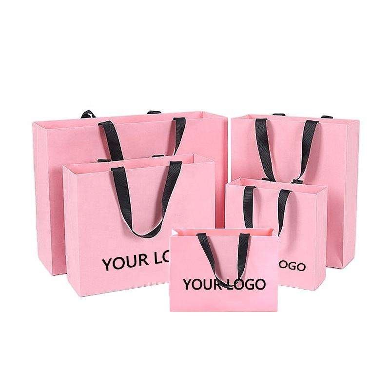 Custom Printed Paper Bag Reusable Gift Paper Shopping Bag for Sustainable Shopping for Marketing