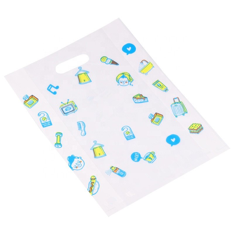 100pcs 9x12" Reusable Strong Plastic Carrier Bags Union Jack Print Shopping Bag with Die Cut Handle