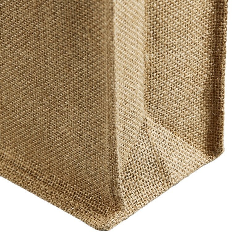Laminated Jute Tote Bag Hemp Beach Bag Eco-friendly Shopping Bags Canvas with Buttons