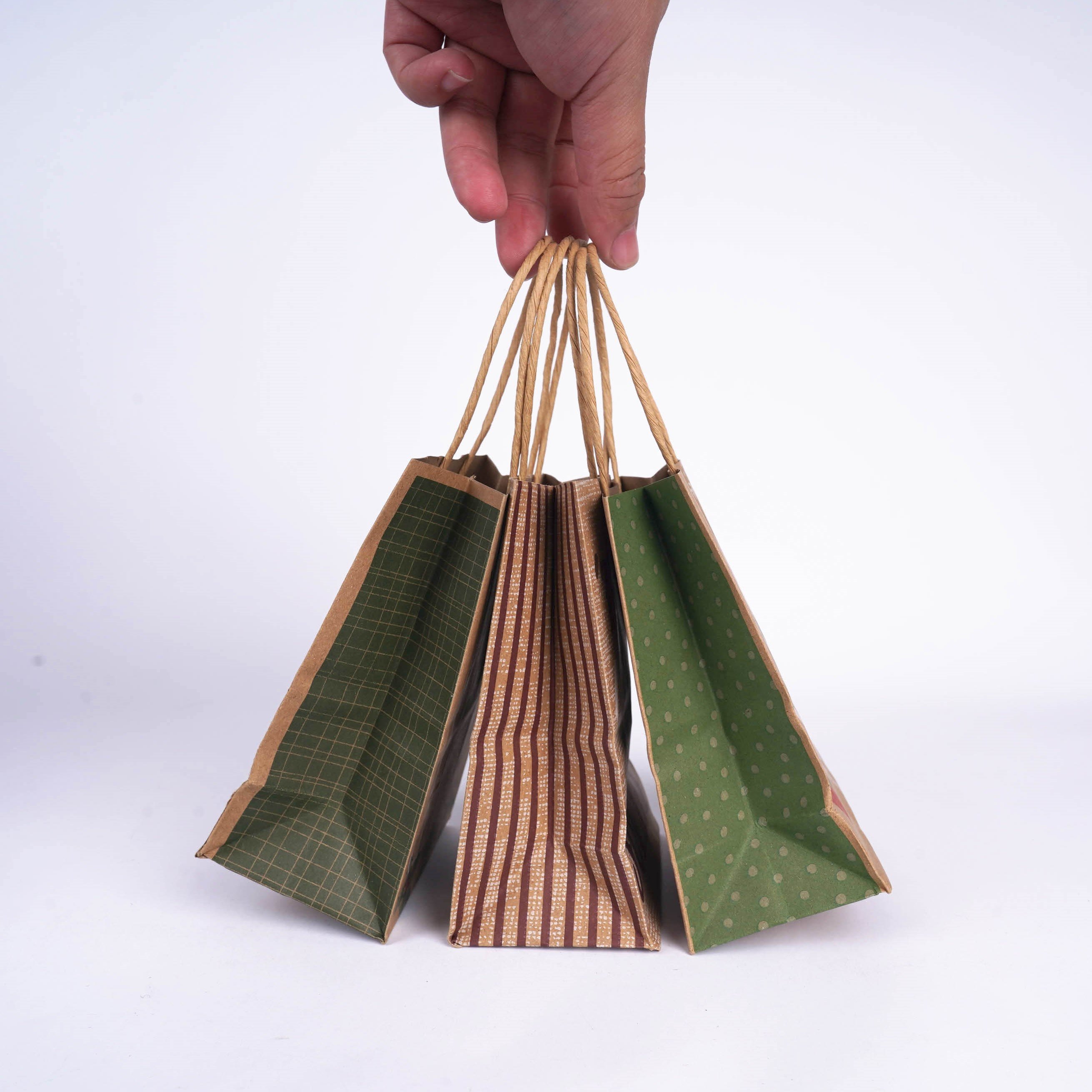 Christmas Flexible Packaging shopping Kraft Paper bags With Various Styles Can Be Printed Logo
