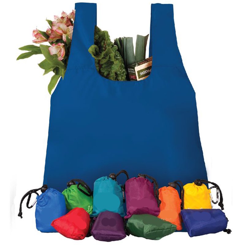 Eco Friendly Easy Carry Reusable Foldable Pocket Tote Grocery Bag Polyester Folding Shopping Bag