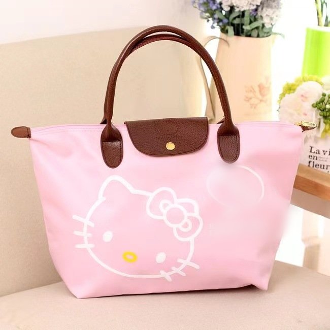 Botu New Shopping Bag Wholesale Pink Girls Solid Color Waterproof Hello Kt Tote Bag Lightweight Portable Handbag