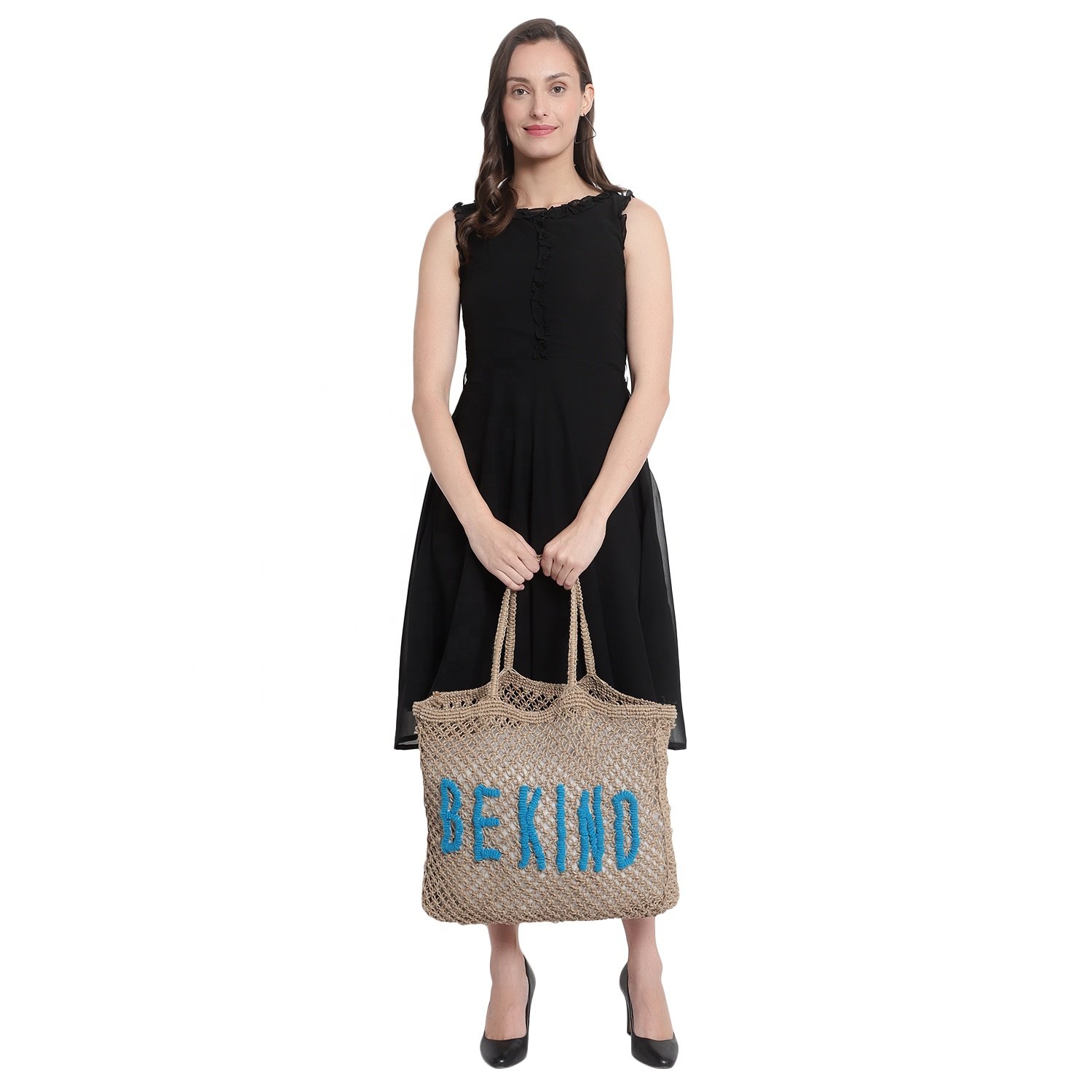 Fashion Summer Women Beach Travel Handmade Natural Jute Bag crochet tote shopping Tote bag wholesale High Fashion Macrame bag