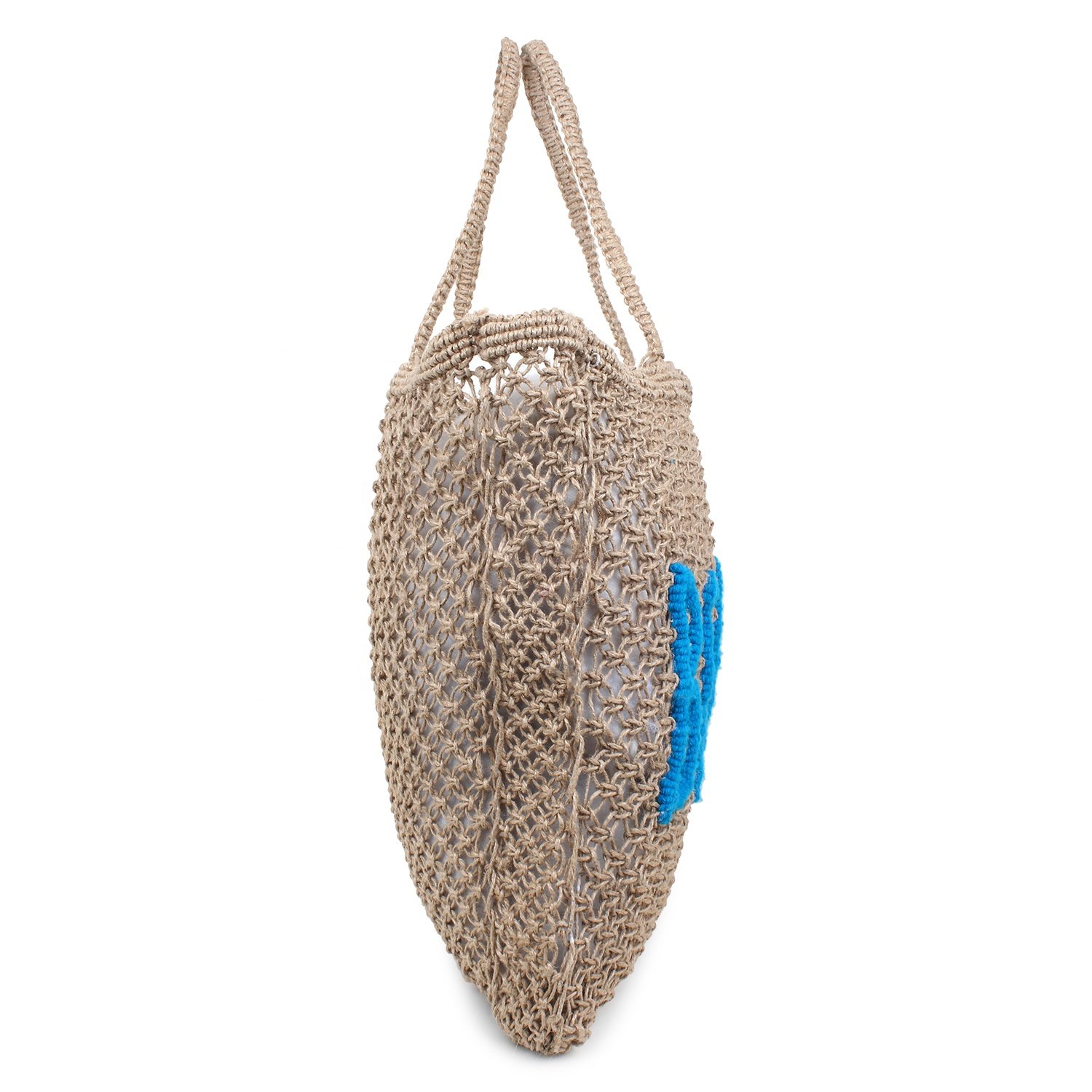 Fashion Summer Women Beach Travel Handmade Natural Jute Bag crochet tote shopping Tote bag wholesale High Fashion Macrame bag