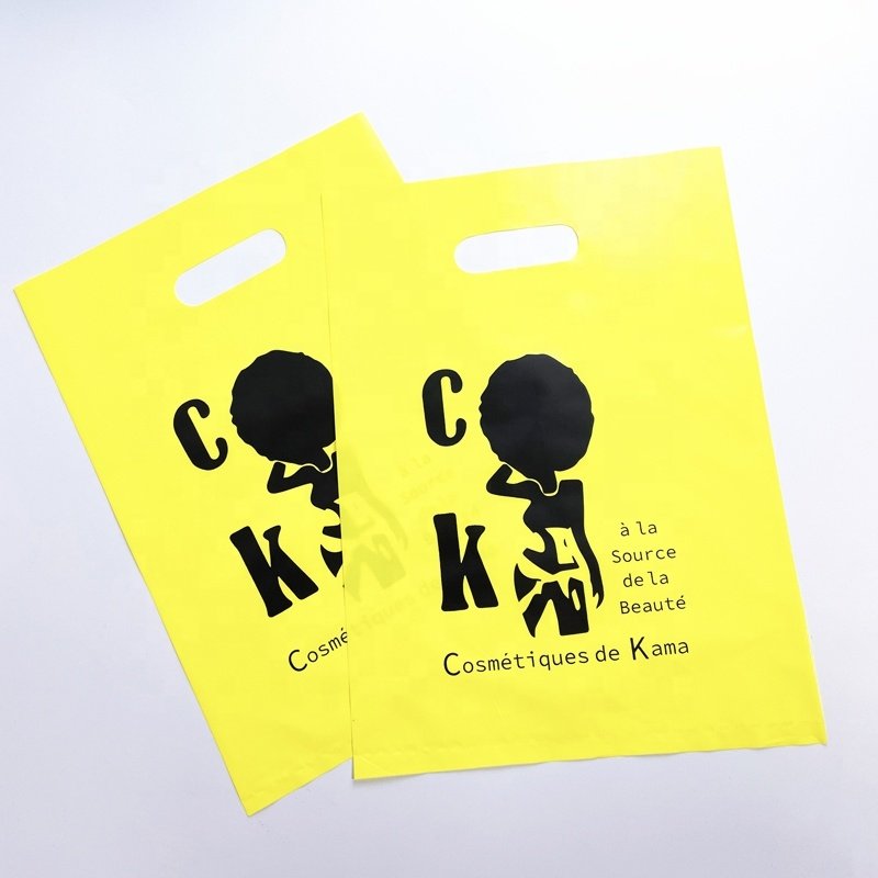 Cheap custom logo print black plastic shopping bag bags with logo plastic